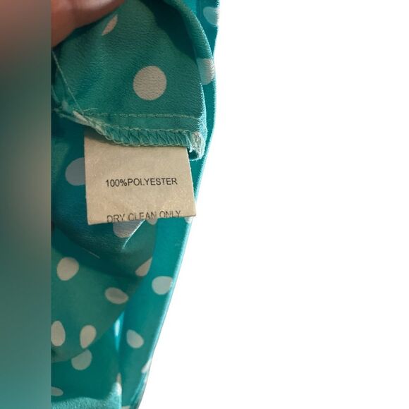 Modcloth Glam Top Size L Polka Dots Retro Flowy Cute - Picture 7 of 7